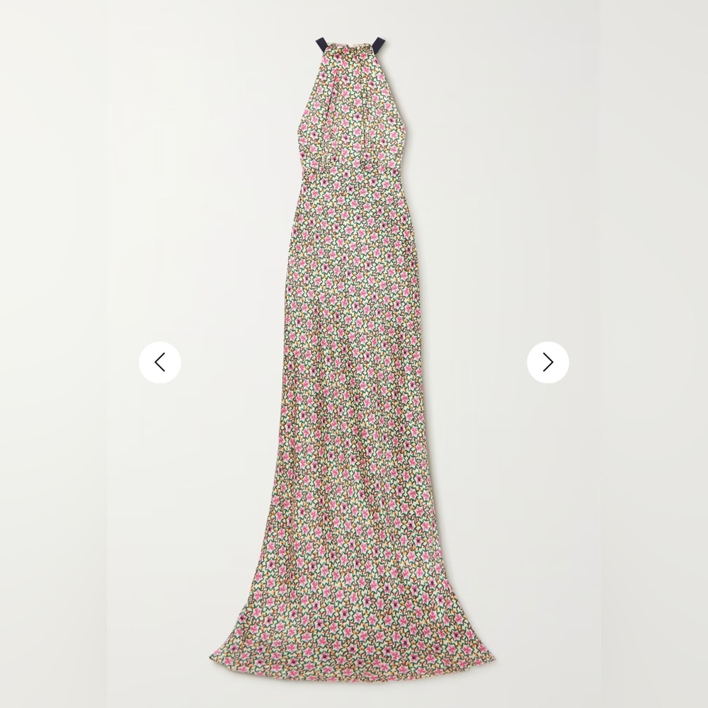 SALONI
Michelle open-back floral-print satin-jacquard maxi dress